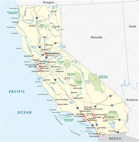 Depositphotos Stock Illustration California Road Map Google Map Of ...