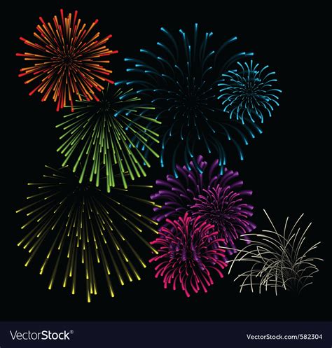 Set of fireworks Royalty Free Vector Image - VectorStock