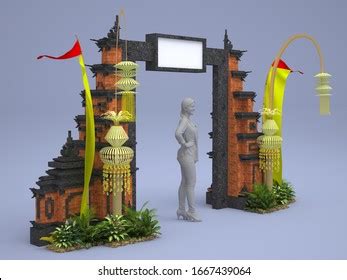 3d Illustration Gate Entrance Gapura Bali Stock Illustration 1667545954 | Shutterstock