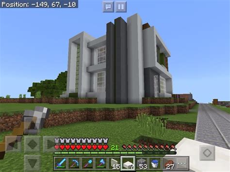 Minecraft Bedrock Edition survival mode modern house : r/Minecraft