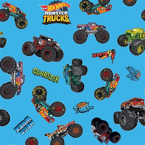 Hot Wheels Monster Trucks, Hot Wheels Monster Trucks by Mattel Collection for Riley Blake ...