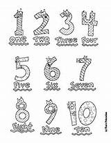 Number coloring Pages 1 10  Coloring sketch template