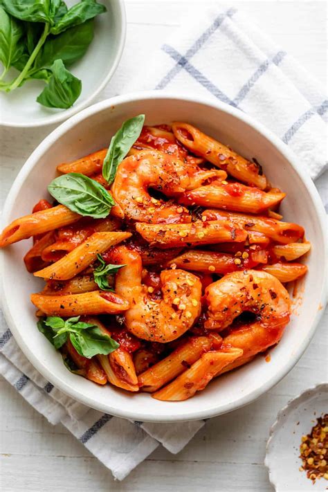 Pasta Arrabiata {Made with Penne & Shrimp) | FeelGoodFoodie