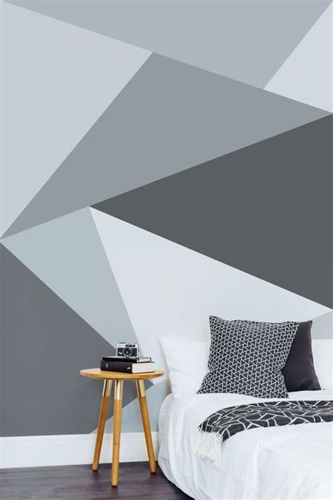 Papier Peint Grands Triangles Gris et Blancs | Murals Wallpaper ...