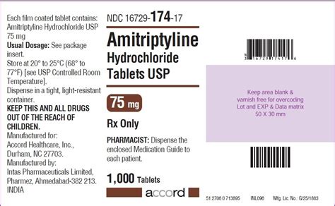 Amitriptyline - FDA prescribing information, side effects and uses