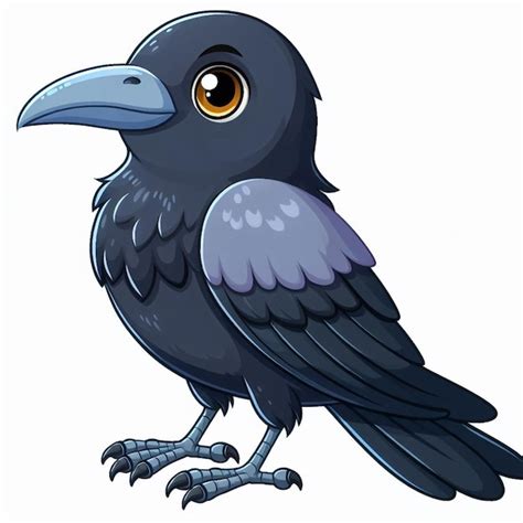 Premium Vector | Cute Crow Vector Cartoon illustration