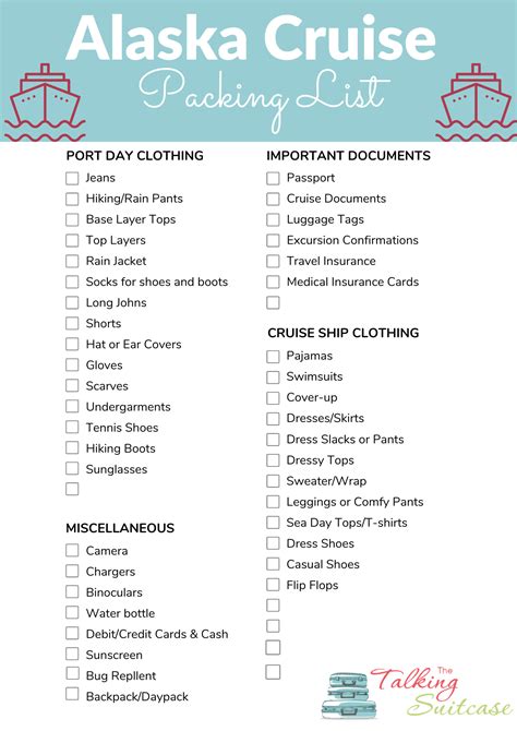 What to Wear on an Alaska Cruise: Printable Packing List - The Talking Suitcase