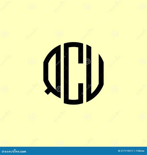 Creative Rounded Initial Letters QCU Logo Stock Vector - Illustration of geometric, corporate ...