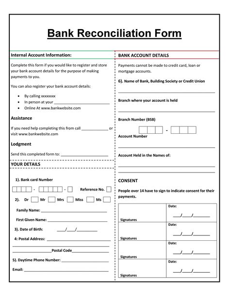 Bank Reconciliation Statement Template