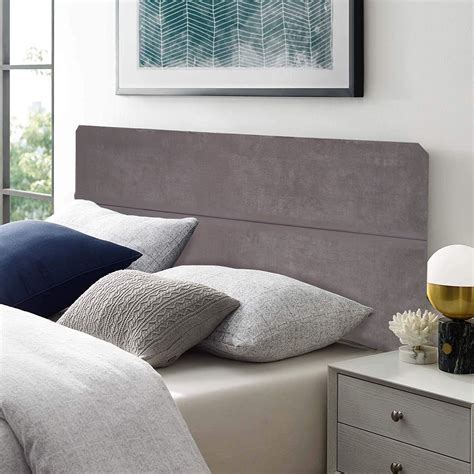 Greaton, Upholstered Fabric Headboard, Grey, California King Size ...