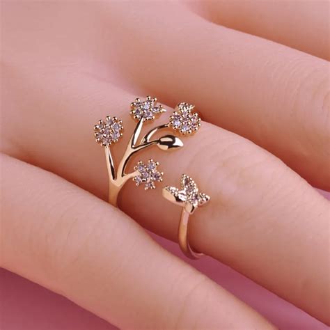 Silver Lovely Jewelry Butterfly Design Engagement Ring for Women Girls Lady -in Rings from ...