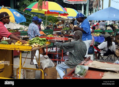 Market Stalls St Johns, Antigua Caribbean Stock Photo - Alamy