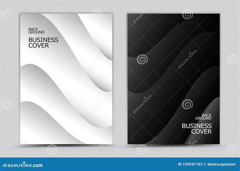 Business Cover Design, Black and White Abstract Background Vector, Book ...