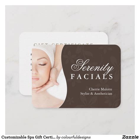 Customizable Spa Gift Certificate | Zazzle