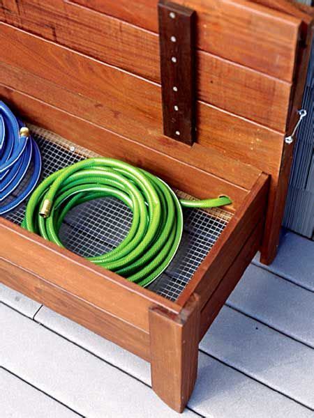 garden hose storage ideas - Google Search | Outdoor storage bench, Hose storage, Garden hose storage