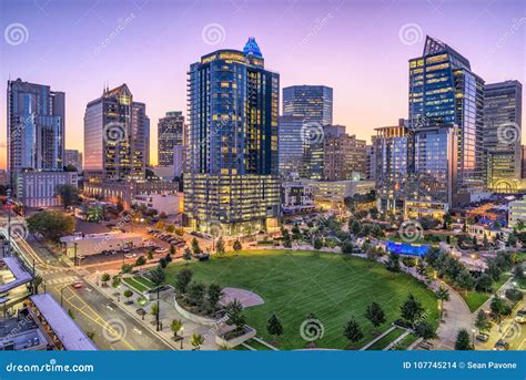 Uptown Charlotte, North Carolina Editorial Stock Image - Image of night, carolina: 107745214