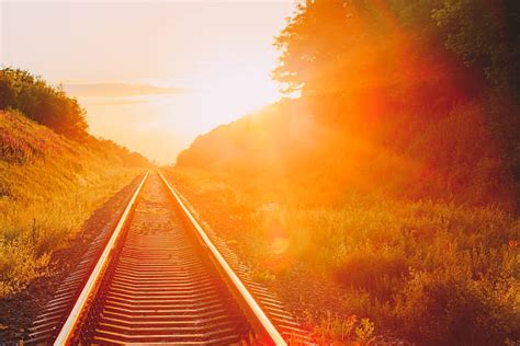 Train Tracks Sunset Stock Photos, Pictures & Royalty-Free Images - iStock