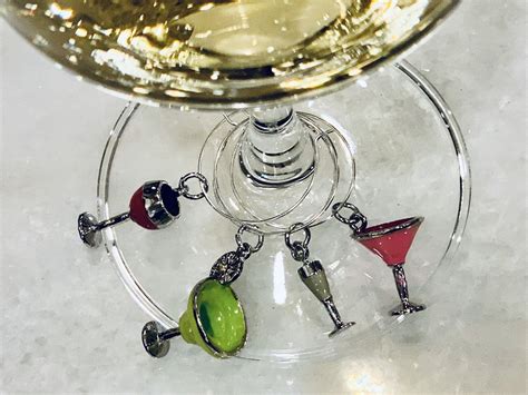 Wine Glass Charms - Boozy Wjne Glass Charms, alcoholic wine glass charms, martini charm ...