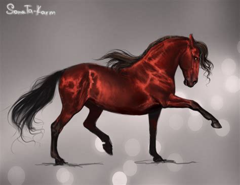 Dark red horse by Karma-Alexia on DeviantArt