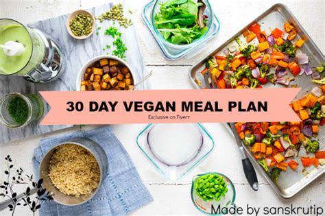 Create a 30 day vegan meal plan by Sanskrutip | Fiverr