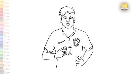 Neymar drawings | Easy outline drawings | How to draw Neymar drawing simply step by step # ...