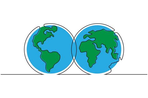 continuous line drawing of globe. Simple modern minimalism continuous earth vector. free ...