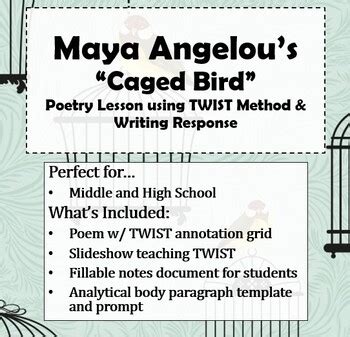 Angelou's "Caged Bird": Poem Analysis & Paragraph Writing using TWIST ...