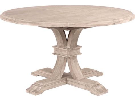 Essentials for Living Devon Extendable Round Wood Natural Gray Dining Table | ESL6070NG