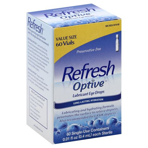 Refresh Optive Preservative Free Eye Drops 60 ct; 0.01 fl oz | Shipt