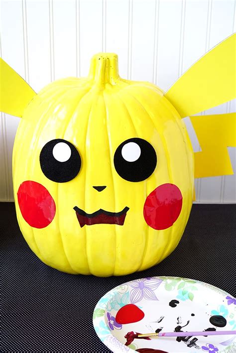 painting-a-pokemon-pikachu-pumpkin | Character pumpkins, Book character ...