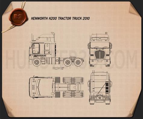 Kenworth K200 Tractor Truck 2010 Blueprint - Hum3D