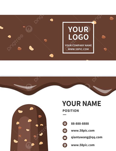 Chocolate Vector Business Card Dessert Template Download on Pngtree