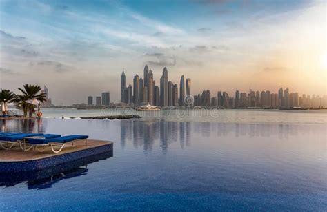 The Skyline of Dubai Marina by Night Stock Image - Image of arabic, panorama: 109241355