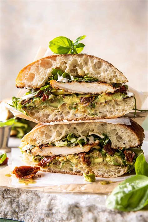 Honey Mustard Chicken Avocado Sandwich with Tahini Ranch. - Half Baked ...