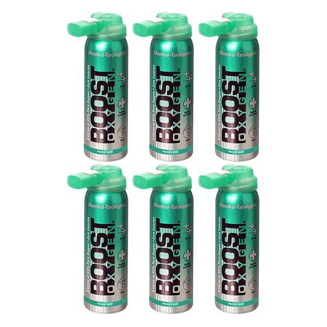 Boost Oxygen Canned 2-Liter Natural Oxygen Canister, Menthol Eucalyptus (6 Pack) - Walmart.com