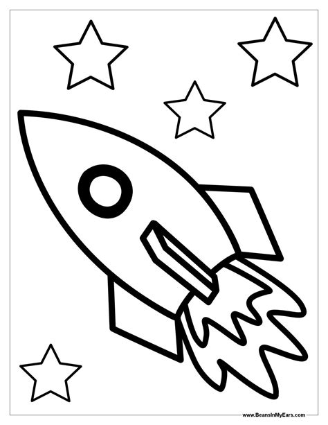 Preschool Rocket Ship Coloring Pages