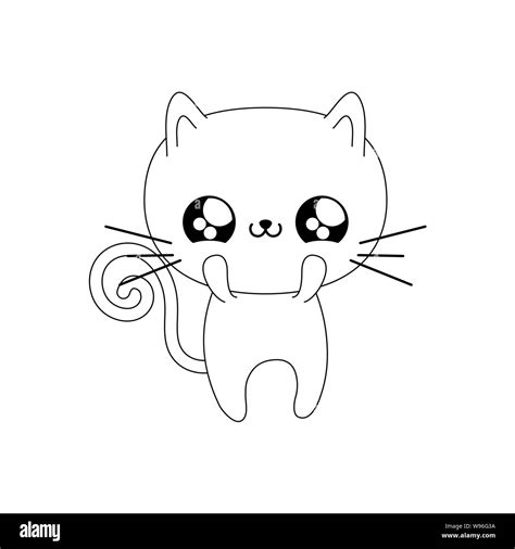 cute cat baby animal kawaii style vector illustration design Stock Vector Image & Art - Alamy