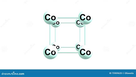 Cobalt Crystal Structure Isolated on White Stock Illustration - Illustration of education ...