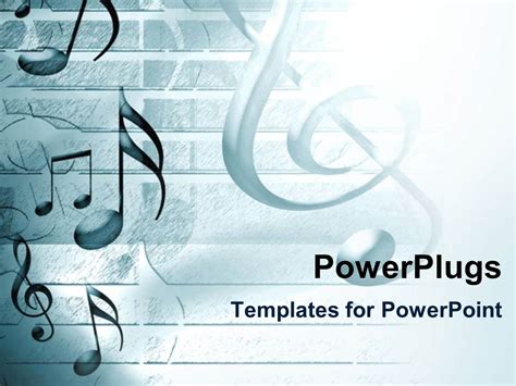 PowerPoint Template: lots of musical note symbols on a white background (21010)