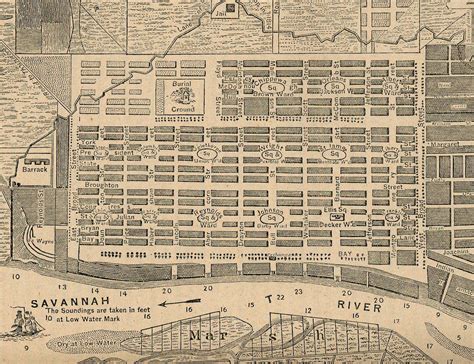 The Georgia Trust for Historic Preservation • Here is a Detail of a map of Savannah from 1818 ...