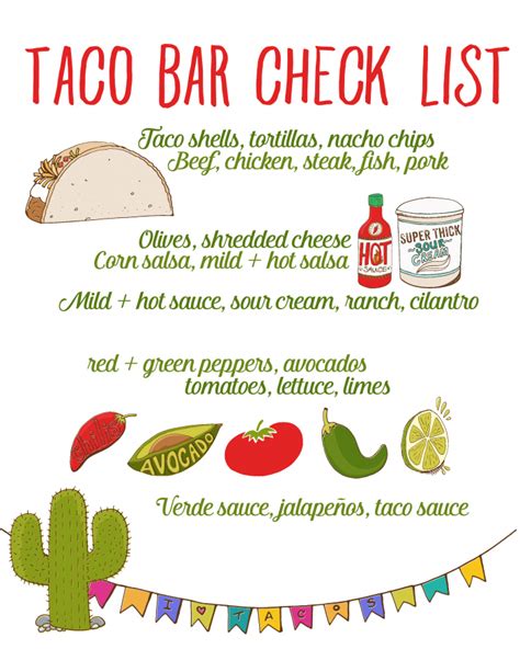 Free Printable Taco Bar Labels