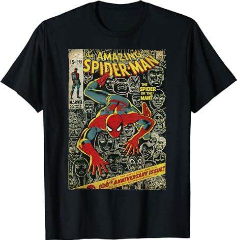 Marvel Spider-Man Comic Book Anniversary Maglietta: Amazon.it: Abbigliamento