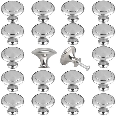 20pcs Kitchen Cabinet Knobs, Brushed Nickel Cabinet Knobs, 30 mm(1.18inch) Drawer Dresser ...