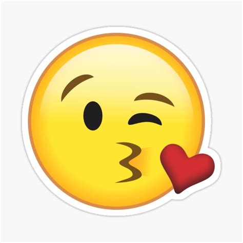 "Kissing Heart Emoji Design " Sticker for Sale by Woolofsky | Redbubble