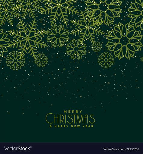 Beautiful christmas green snowflakes background Vector Image