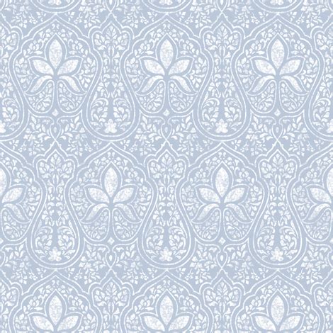 Rajkumari ~ Versailles Fog and White ~ Batik fabric - peacoquettedesigns - Spoonflower