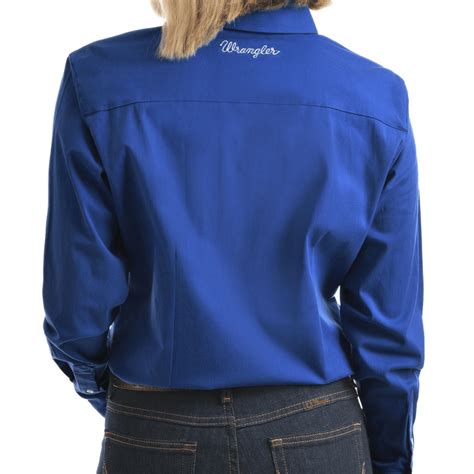 Wrangler Womens Tracey Drill LS Shirt-ROYAL BLUE