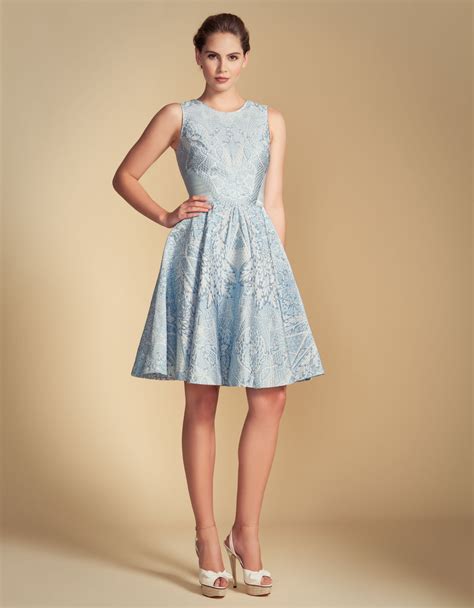 Lyst - Temperley London Tile Crew Neck Dress in Blue