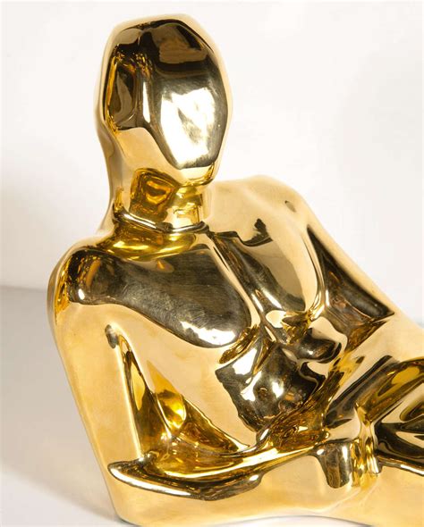 Modernist Ceramic Gold-Plated Reclining Man Sculpture by Jaru at 1stDibs | jaru sculpture, jaru ...