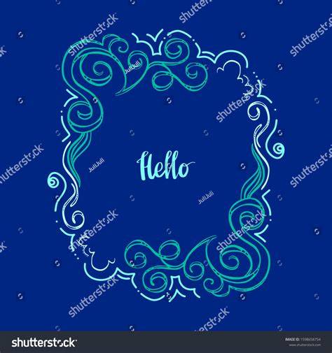 Hand Drawn Floral Vector Border Flourish Stock Vector (Royalty Free) 1598658754